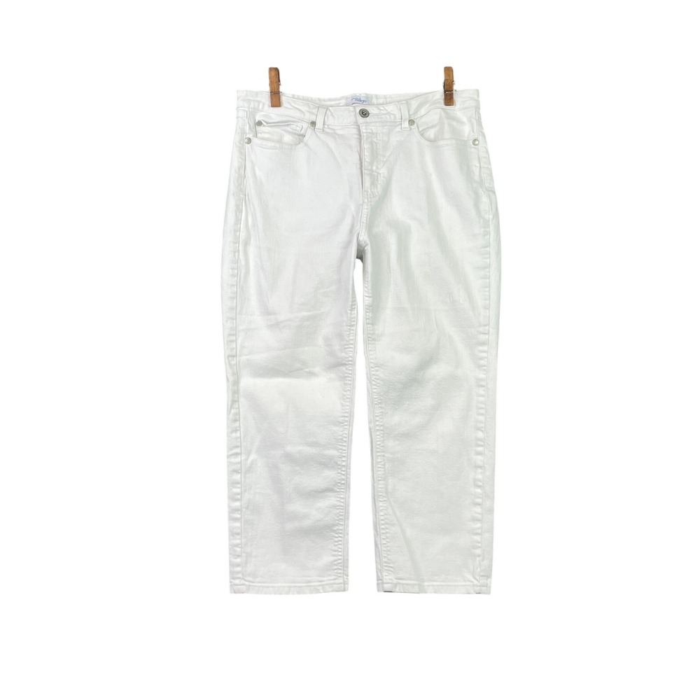 Great Northwest Indigo Jeans Womens 14 White Straight Leg Denim Stretch Casual